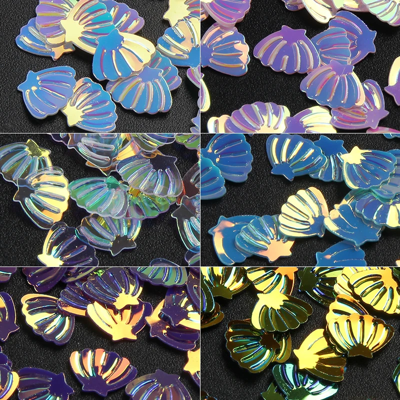 ELESSICAL 10g/bag Mermaid Pink Shell Shape Holographic Nail Glitters Polish For Nails Manicure Tools Nail Art Decorations WY1066