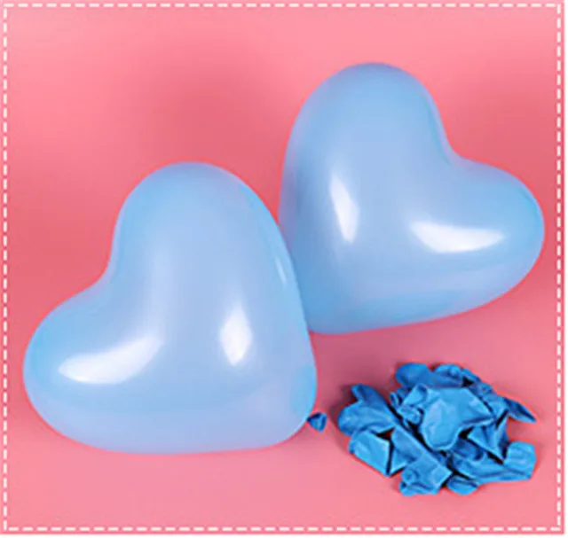 10 шт 10-дюймовые розовые белые красные латексные шары в форме сердца, латексные воздушные шары для дня рождения, свадьбы, надувные шары для детской вечеринки - Цвет: Blue