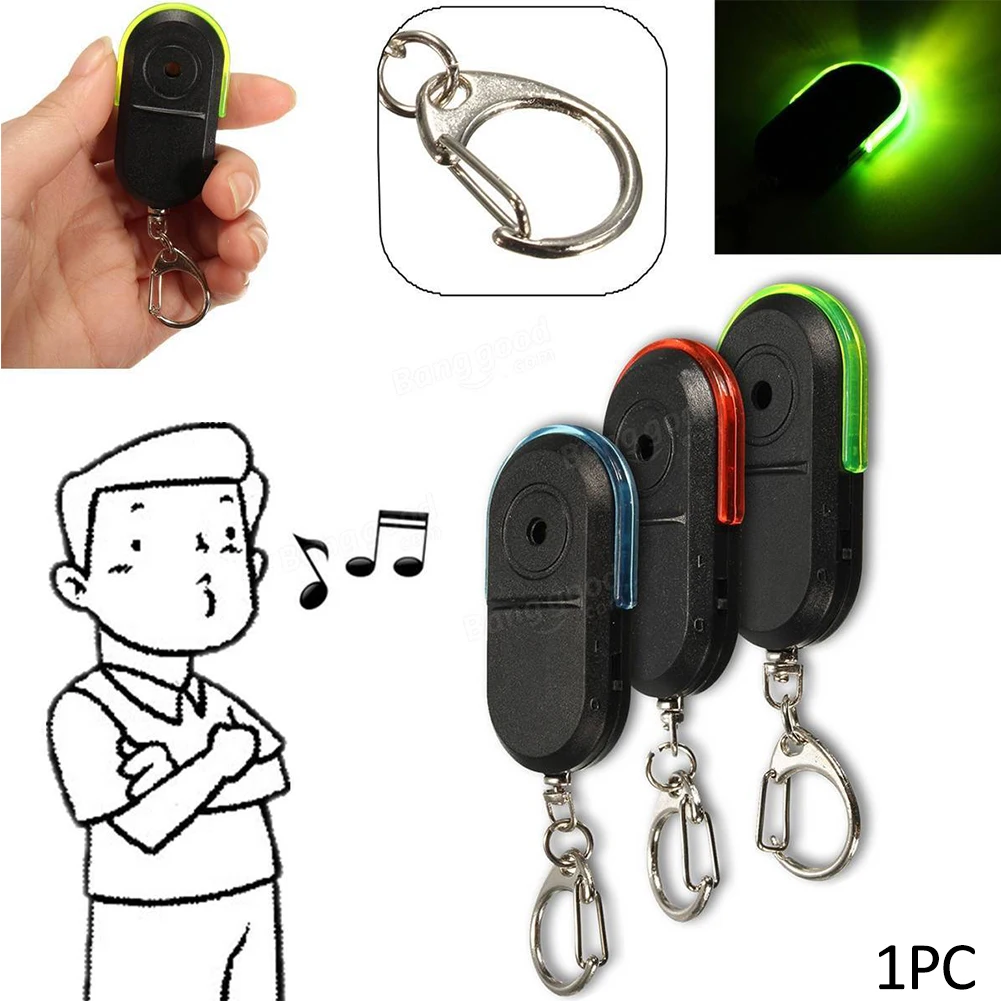 Беспроводной анти-потеря сигнализации ключ искатель брелок для ключей с локатором свисток Звук светодиодный светильник вещи трекер