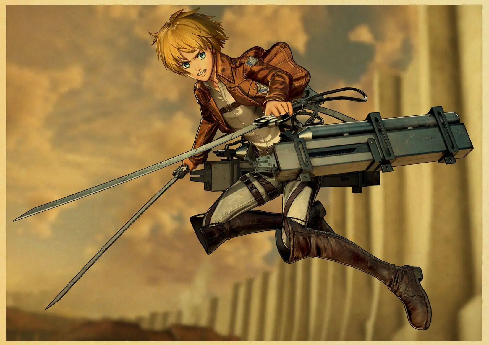 Japanese Attack On Titan Retro Poster Home Living Room ...