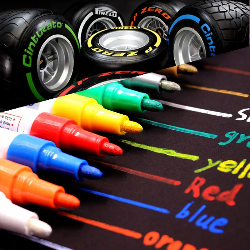 

colorful Waterproof pen Car Tyre Tire Tread CD Metal Permanent Paint markers Graffiti Oily Marker Pen marcador caneta stationery