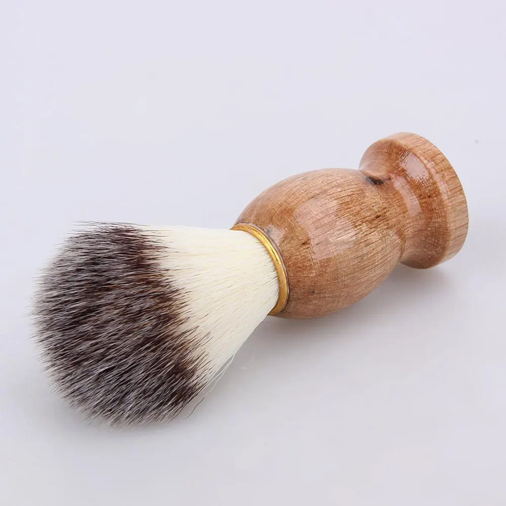 Щетка для бритья барсук нейлон для бритья волос с деревянной ручкой бритва парикмахерский инструмент для очищения кожи