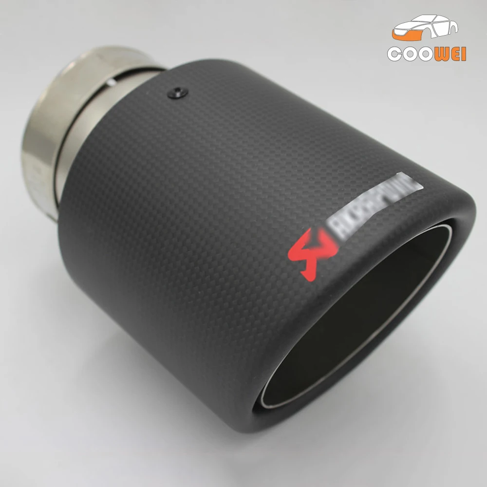 Buy 1pcs 76mm Inlet 114mm Outlet Ak Carbon Fiber Exhaust Tip/Muffler End Pipes