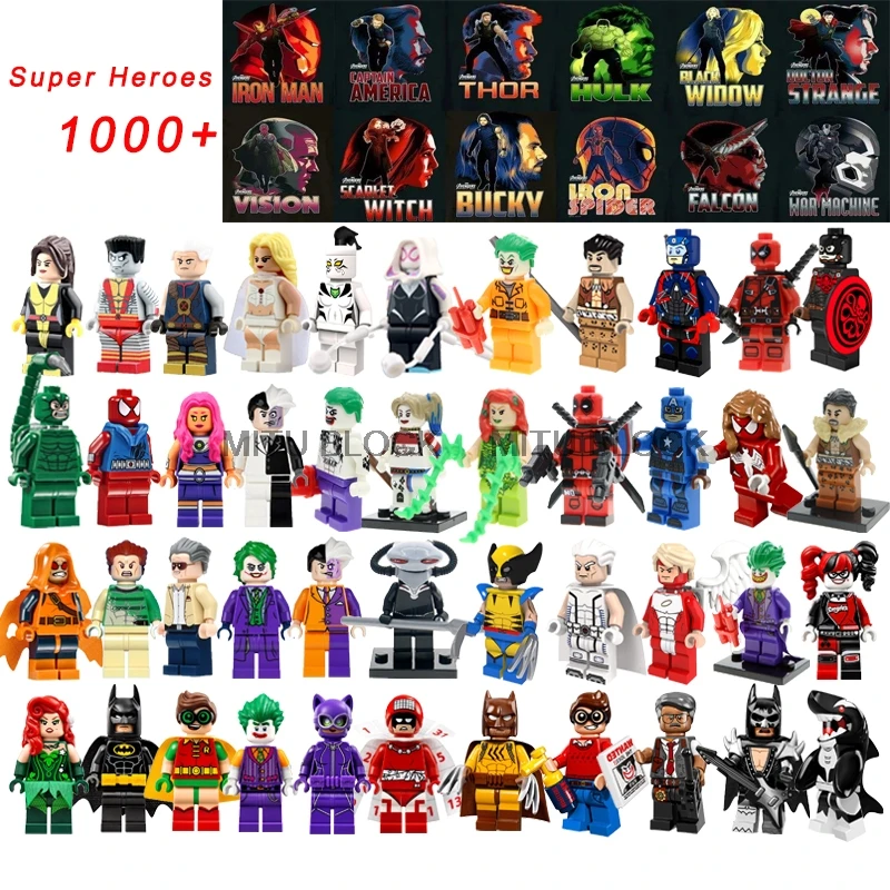 

Single Sale Legoing Batman Joker Robin X-Men Dc Super Heroes Poison Harley Quinn Building Blocks Deadpool Minifigureds Toys