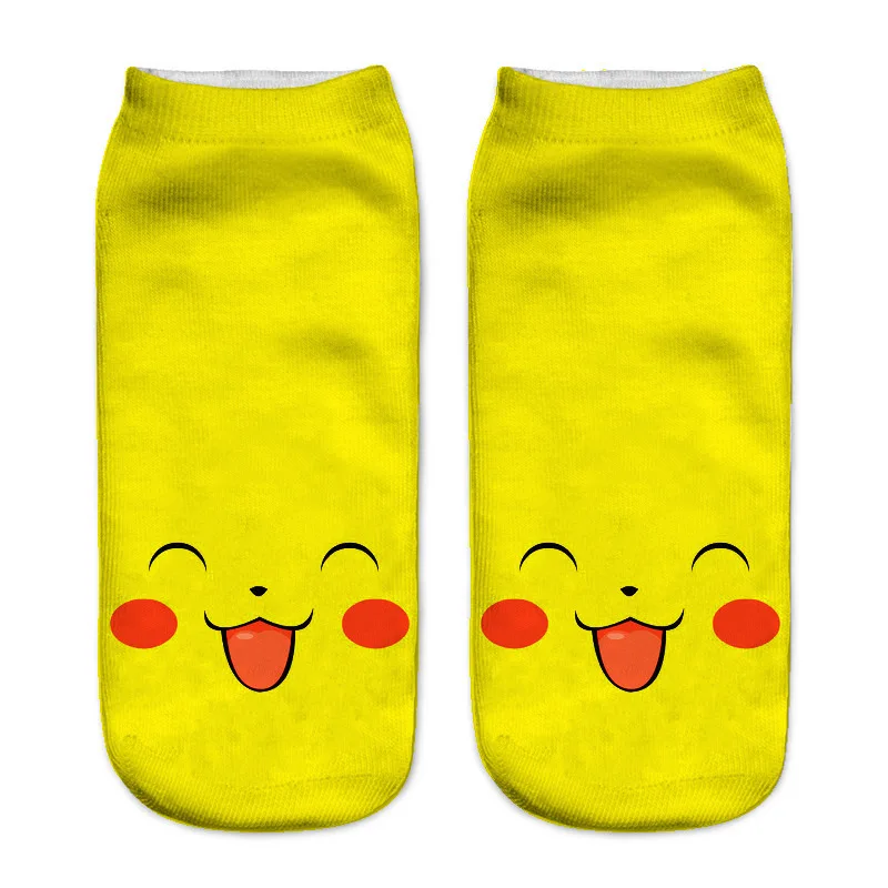 Dreamlikelin 3D милые носки 1 пара Harajuku Kawaii Pokemon лодыжки женские носки с принтом Пикачу - Цвет: 5