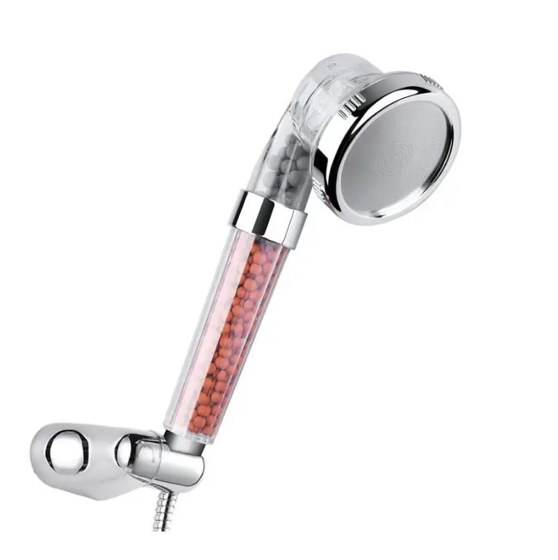 Modern Shower Bath Head Adjustable 3 Mode Stone Stream Handheld Shower Head With Negative Ion Activated Ceramic Balls