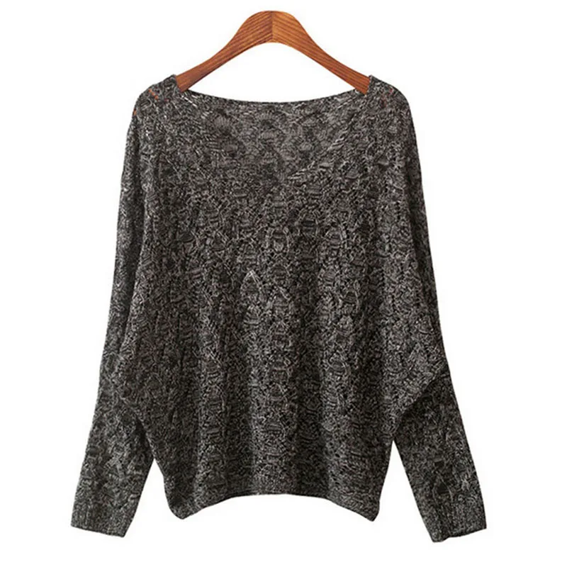 SUOGRY 2018 Spring Autumn Cotton Blends Sweaters Women Fashion Sexy V-Neck Sweater Loose Wool Sweater