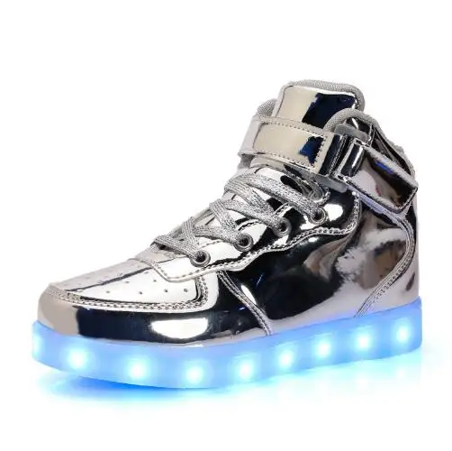 

kids Led USB charging glowing Sneakers Children hook loop Fashion luminous shoes for girls boys men women skate shoes 25-36