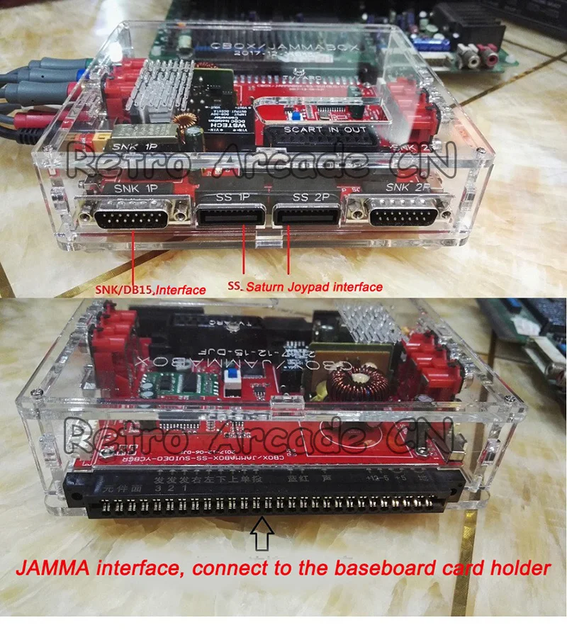 CBOX JAMMA коробка Конвертер доска для Saturn DB15P Joypad SNK геймпад SCART выход с адаптеры питания для JAMMA PCB IGS материнская плата