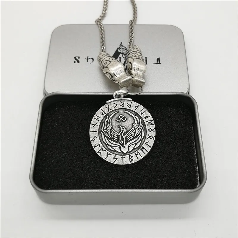 Мужское серебряное ожерелье подвеска с символикой викингов Amulet винтажное
