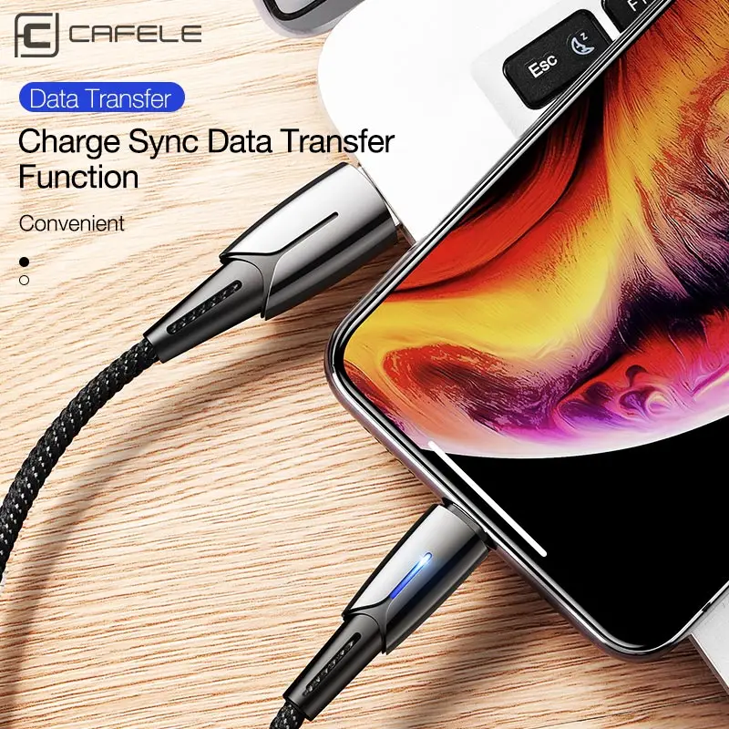 CAFELE USB кабель для iPhone X Xs Max Xr 8 7 6 6s 5 s Plus автоматическое отключение кабеля 2.0A зарядный кабель для передачи данных для IOS 11 10