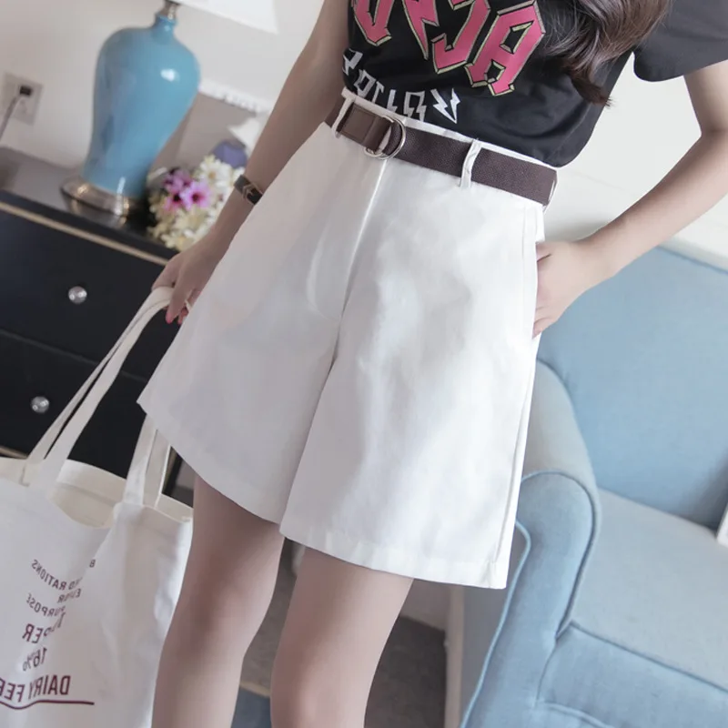 

Mr.nut summer shorts female 2019 new Korean version of thin section breathable high waist solid color wild casual shorts