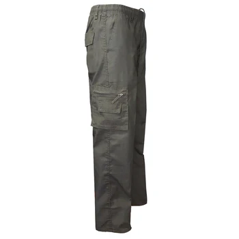 

Men Casual Trousers Middle Waist Multi-pockets Slim Fit Breathable Pants XRQ88