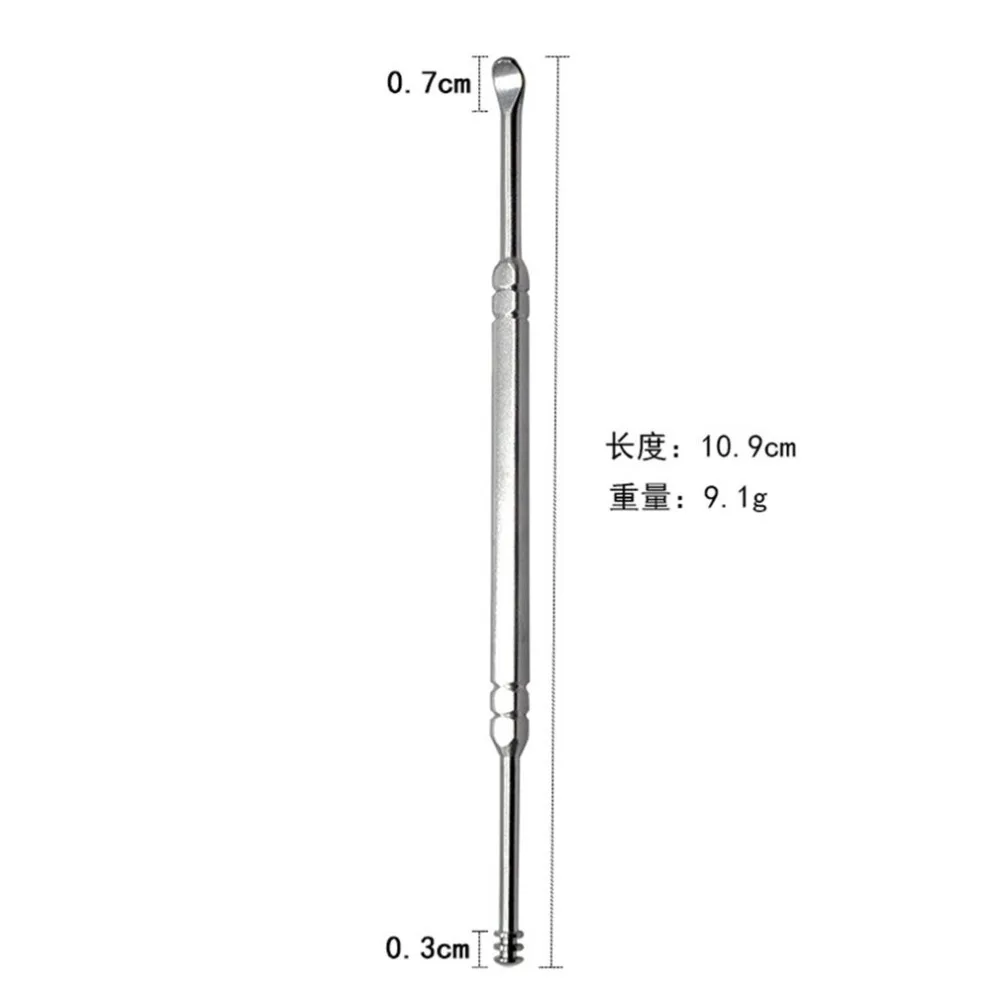 Нержавеющая сталь, двойная головка, Ушная ложка, спиральная Ушная ложка, инструмент для чистки ушей, вращающаяся на 360 градусов, пружинная Ушная ложка