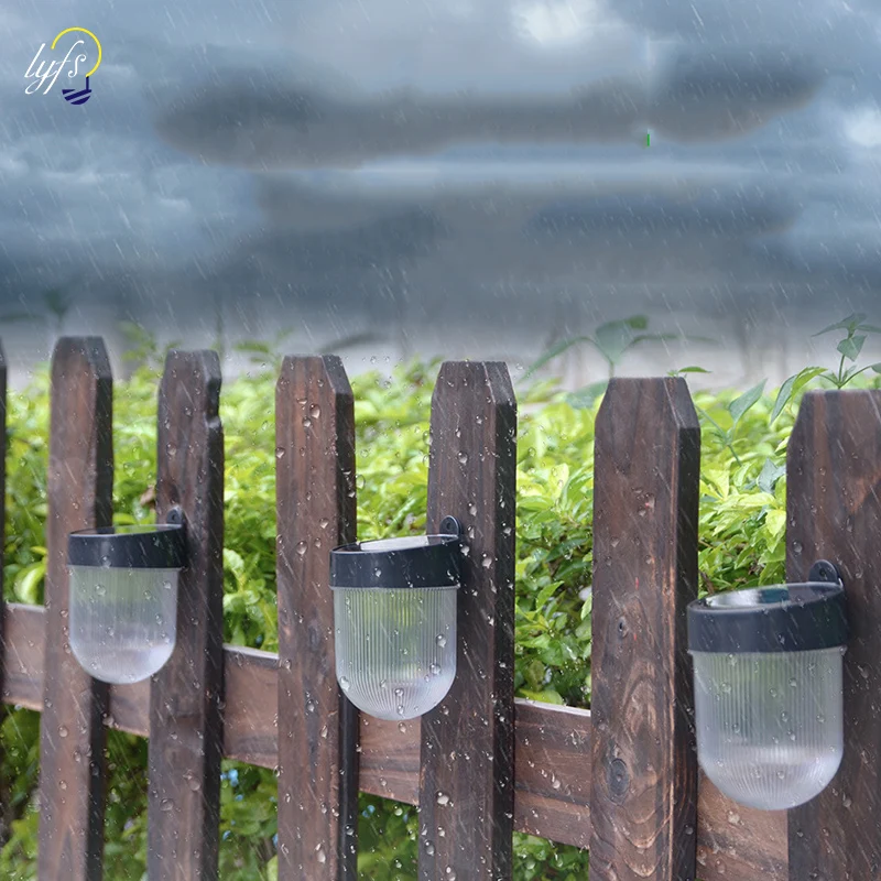 

Two-color led solar wall light Outdoor waterproof IP65 solar garden fence light