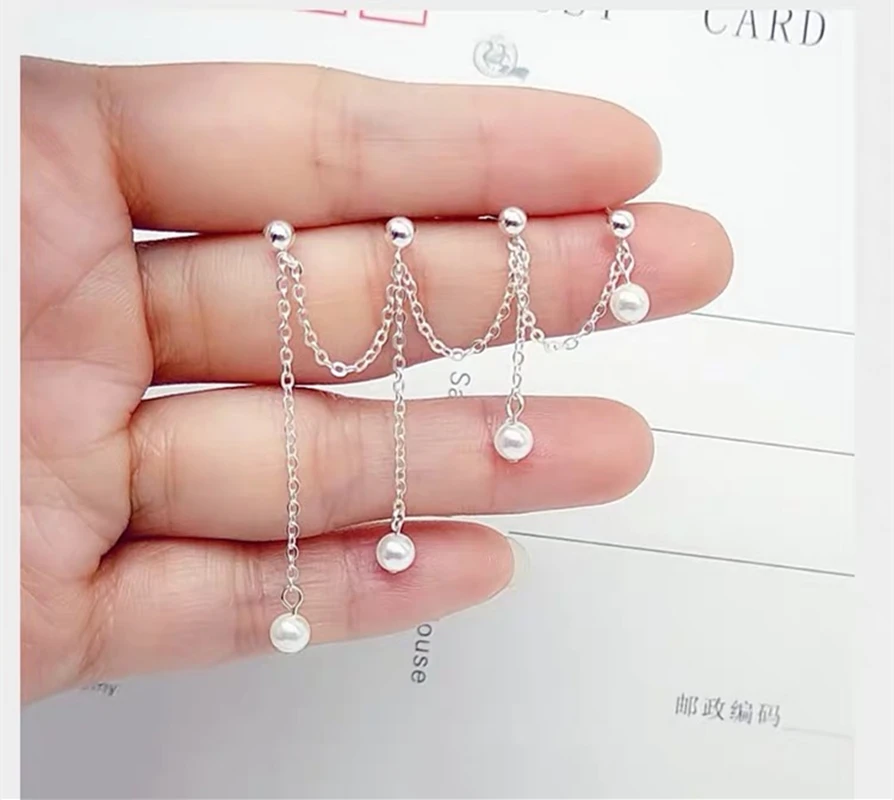 Новинка, 925 пробы, серебряные серьги, Мода 3/4, длинные серьги с кисточками, серьги, индивидуальный дизайн, женские серебряные серьги, ювелирное изделие