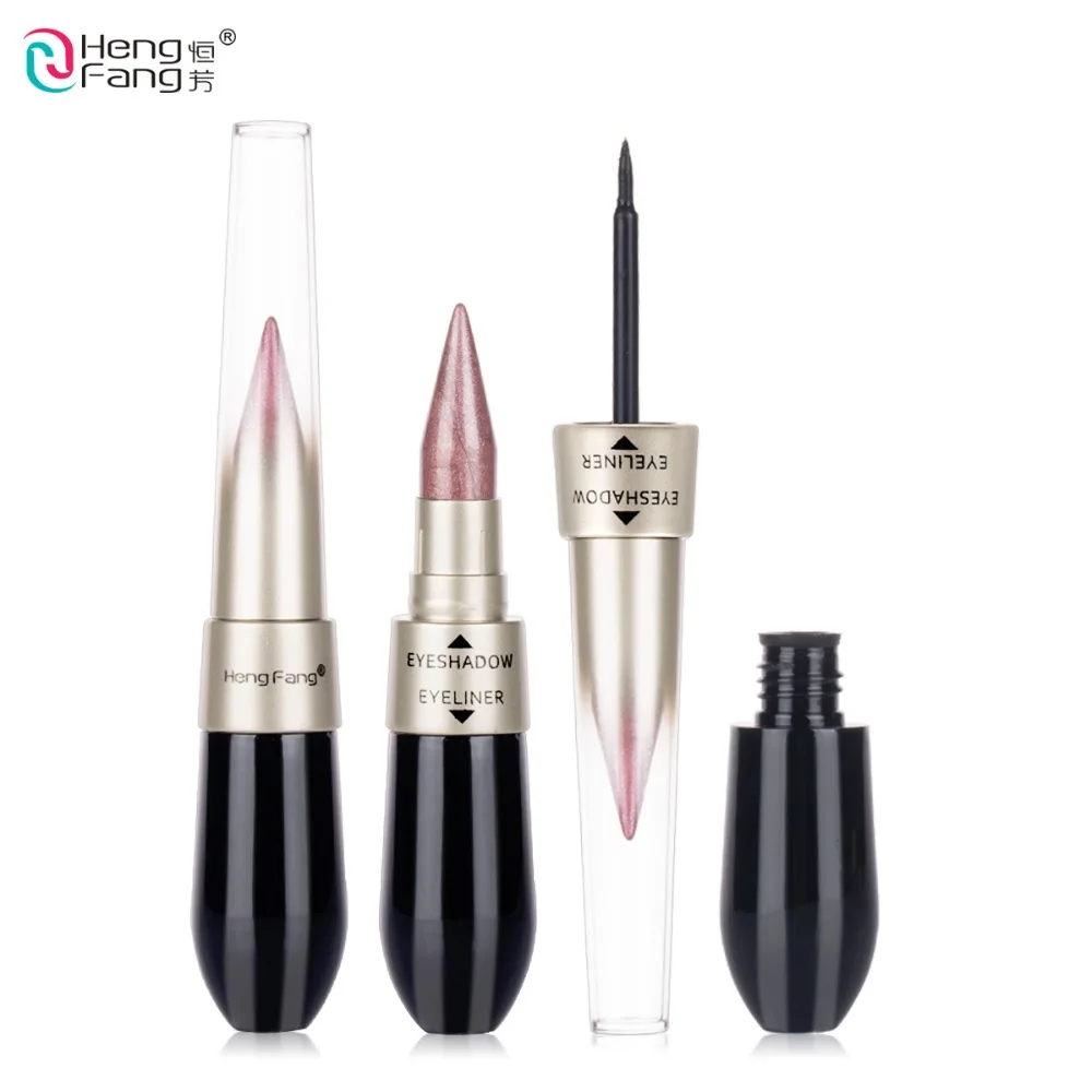 

Double-end Waterproof 6 Colors Eye Shadow Liner Combination Black Eyeliner Easy to Wear 7.5+1.5g Makeup Brand HengFang #52235