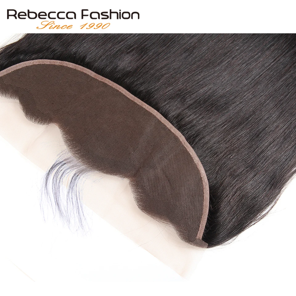 Rebecca Malaysian Straight Hair 3 Bundles With Frontal Non Remy Human Hair 13x4 Lace Frontal Closure With Bundles Free Shipping
