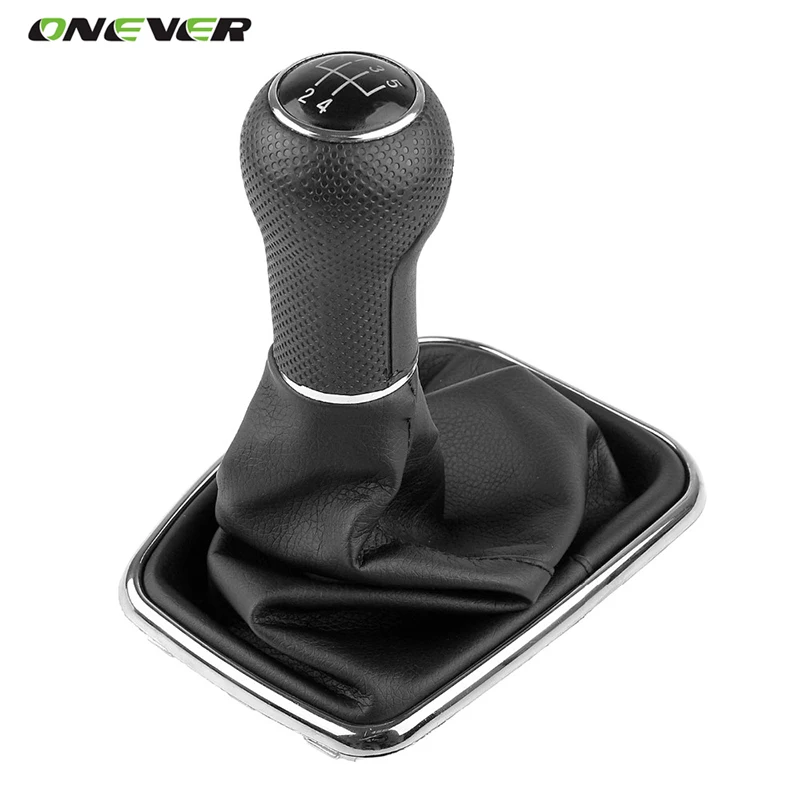 5 Speed PU Leather Shifter Stick Shift Knob With Dustproof Cover Speed