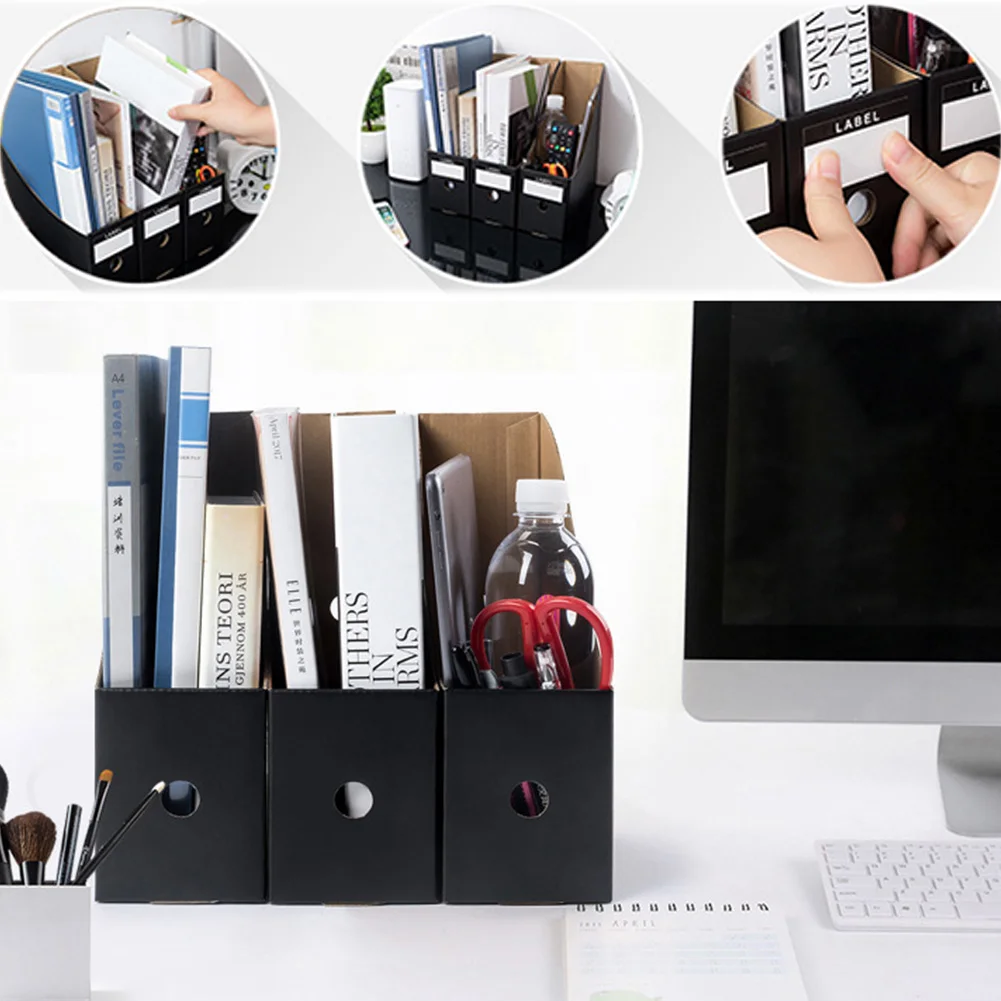 

5PCS/Set Office Stationery Document Pencil File Holder Foldable Storage Box Magazine Rack Desk Organiser Simple Paper