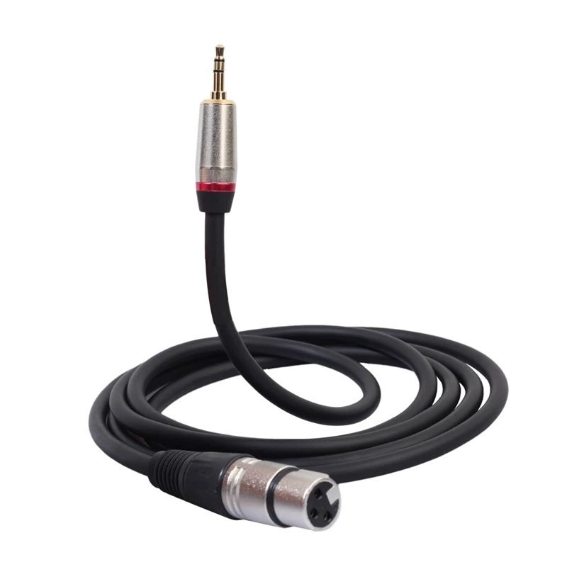 

REXLIS New XLR 3 Pin Female to Right Angle 1/8 XLR3F to Right-angle 3.5 mm TRS for DV camera/ microphone mic