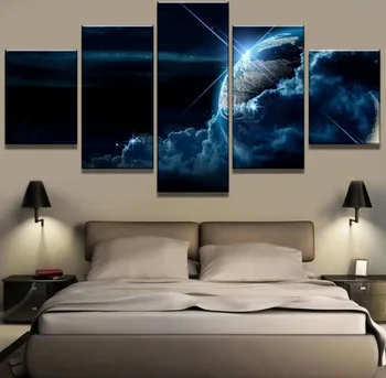 

5 Piece Canvas Art Earth Cosmic Clouds Cuadros Poster Decoracion Paintings on Canvas Wall Art for Home Decorations Wall Decor