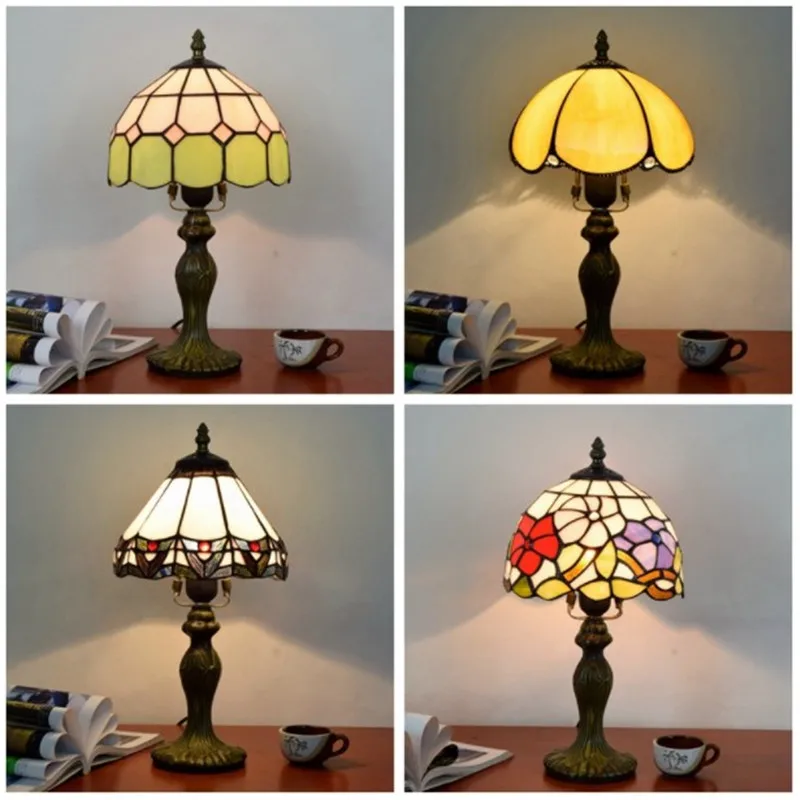 8 inch table lamp color stained glass light