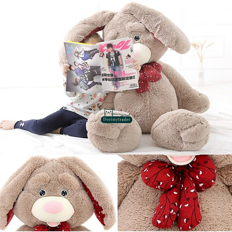 Dorimytrader Pop Giant Anime Bunny Plush Doll Big Soft Stuffed Long Ear Rabbit Animals Toy with Rose Incense Great Lover Baby Present DY61638(7)