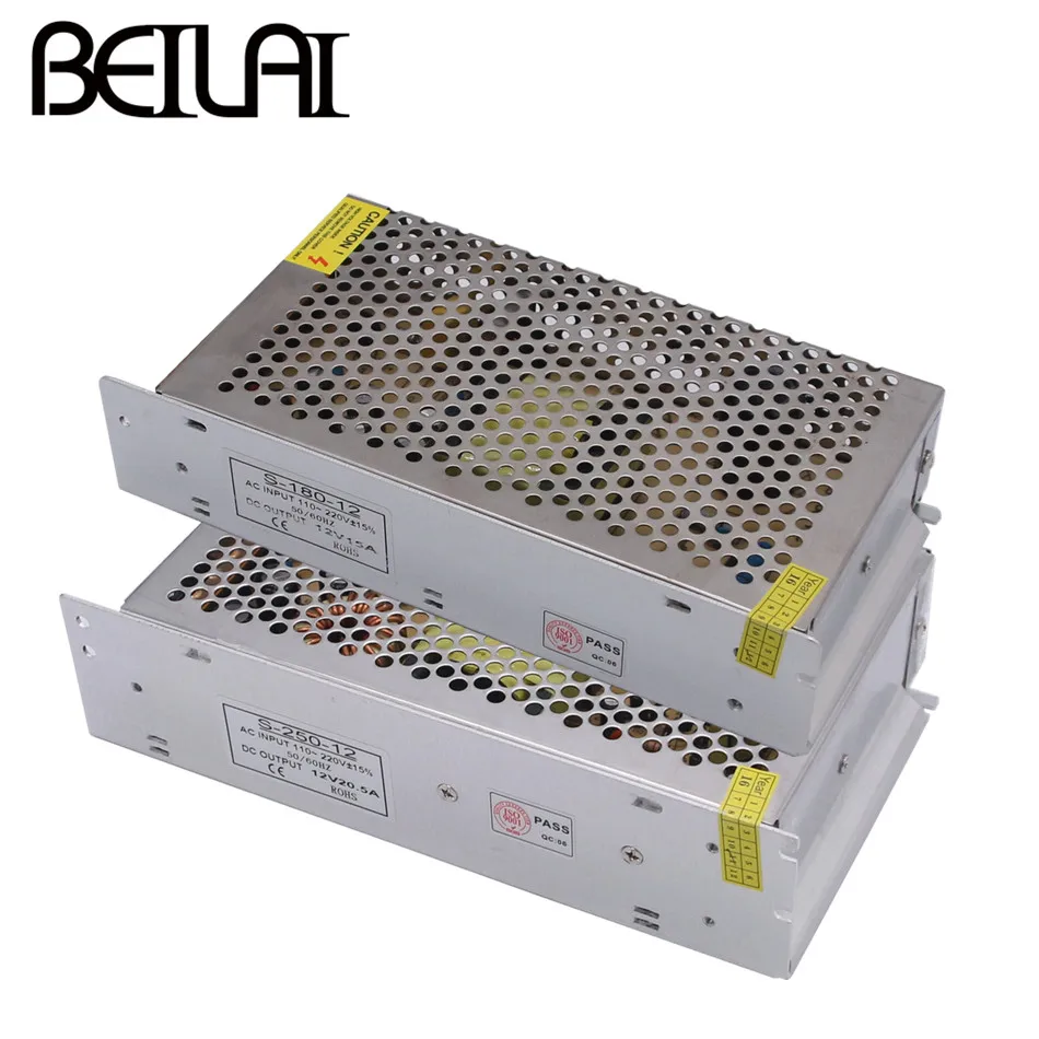 

BEILAI AC 110V - 220V To DC 12V Lighting Transformers 1A 3A 5A 8A 10A 20A 30A LED Lights Driver For LED Strip Power Supply