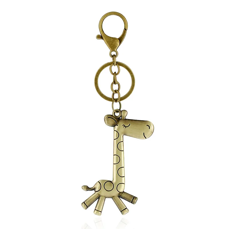 Fashion Cute Vintage Cartoon Deer Cat Eagle Owl Pendant Keychain For Women Men Luxury Key Ring Holder Valentines Day Gift | Украшения и