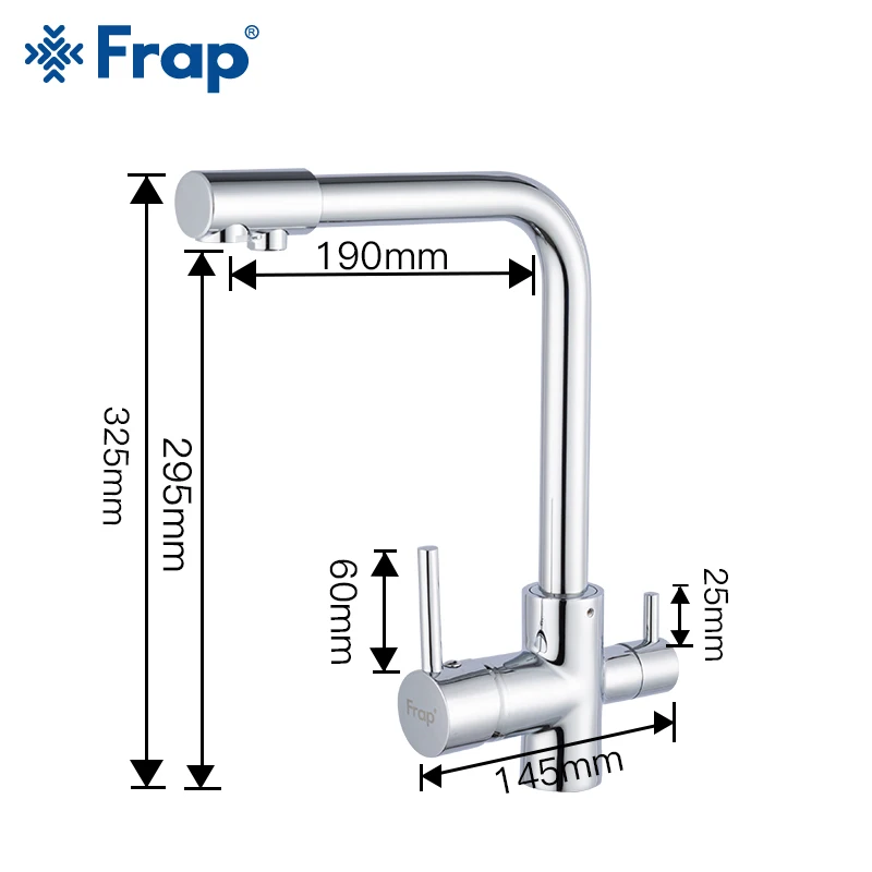  Frap Kitchen Faucets Deck Mounted Mixer Tap 360 Rotation with Water Purification Features Mixer Tap - 33017396954