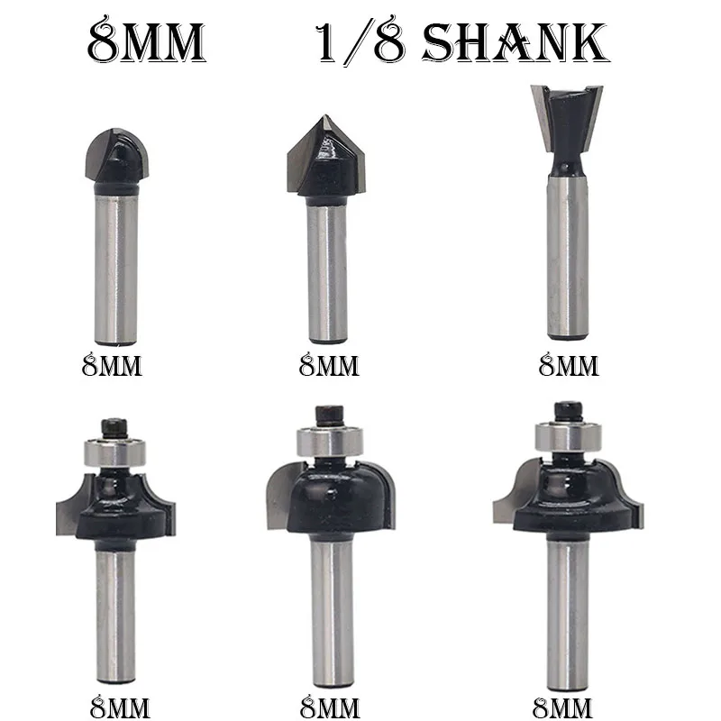 8mm Woodworking Tool Groove Tongue Router Bits CNC End Mill wood Engraving Trimming Tenon Milling Cutter 80528 | Инструменты