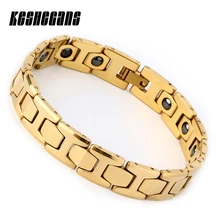 Вольфрамовый Энергетический Браслет для здоровья, модный дизайн для женщин и мужчин, гематит, магнитный браслет для здоровья, ювелирные изделия, золотой цвет для подарков