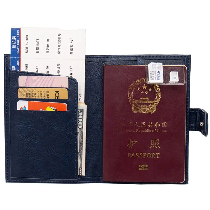 

Russian Passport Holder Travel PU Leather ID Credit Card Case Protector Organizer Cover Protector 14x10cm