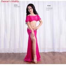 Девушки танец живота сценическое соревнование шоу костюм 2 шт кружевной комплект(топ макси юбка