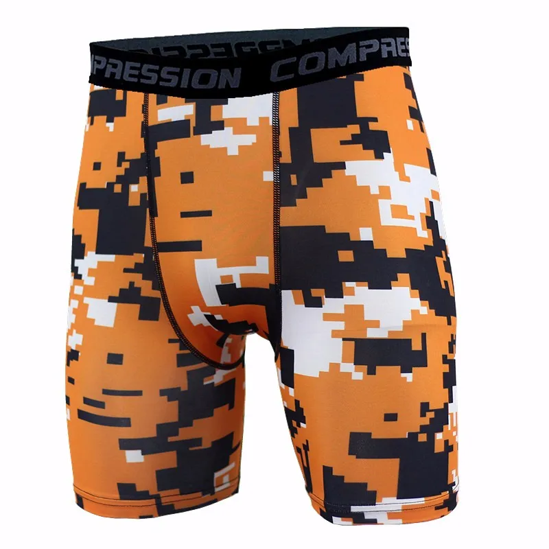 New Summer Camouflag Mosaic Compression Shorts Fitness Men Rashguard Bodybuilding MMA Gym