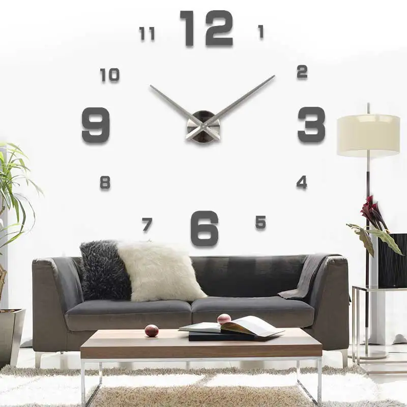 Fashion 3D 2022 new sale wall clock clocks reloj de pared watch 3d diy Acrylic mirror Stickers Quartz Modern Home Decoration 