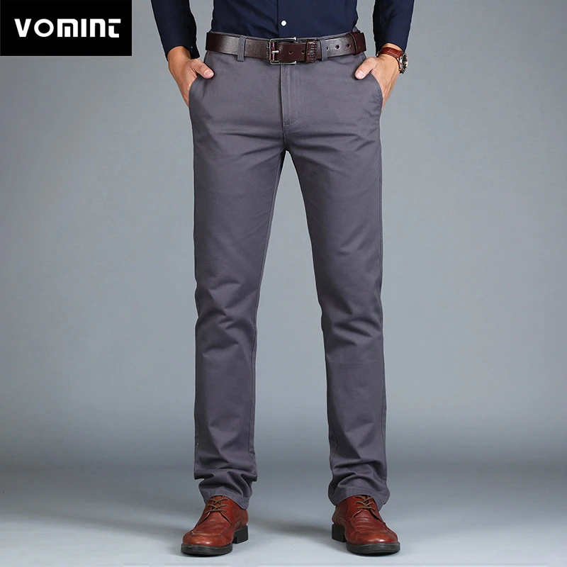 Vomint 2020 New Men's Pants Straight Loose Casual Trousers Large Size Cotton Fashion Men's Business Suit Pants Green Brown Grey Vomint 2020 New Men's Pants Straight Loose Casual Trousers Large Size Cotton Fashion Men's Business Suit Pants Green Brown Grey