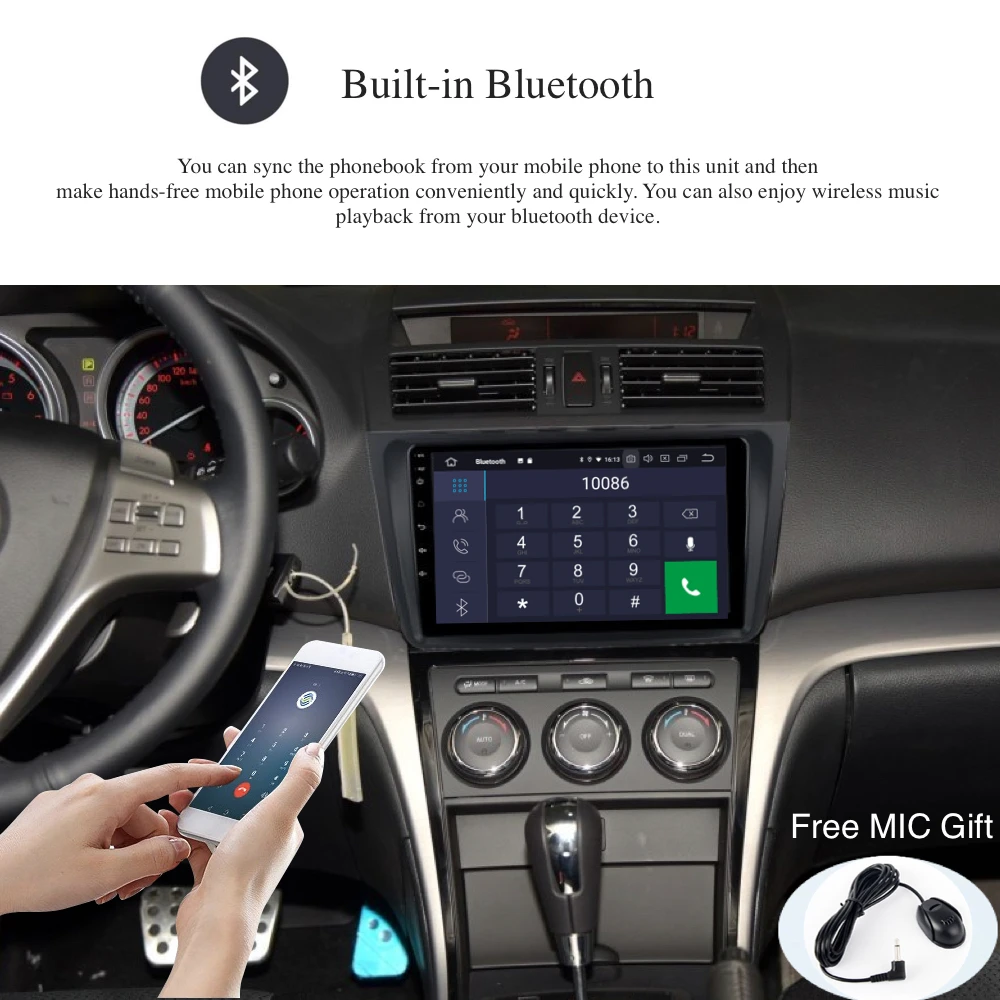 Best Android 9.0 Car Radio 2 Din GPS Navi for Mazda 6 2008 - 2014 Mazda6 PX6 DSP IPS 4Gb+64Gb 6-Core RDS WIFI carplay Bose 2