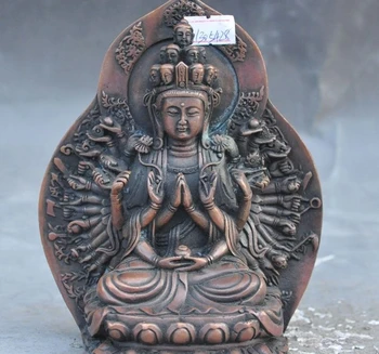 

tibet buddhism Joss bronze Avalokitesvara 1000 Arms kwanyin goddess Deity statue