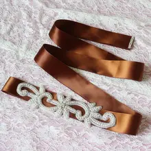 Популярное элегантное винтажное платье подружки невесты с жемчугом из горного хрусталя для свадебного торжества аксессуары: пояса 12 цветов