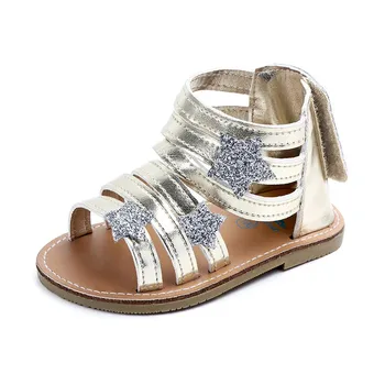 

Summer Baby Sandals Infant Baby Girls Sandals PU Five-pointed Star Beach Shoes Non-slip Rubber Shoes