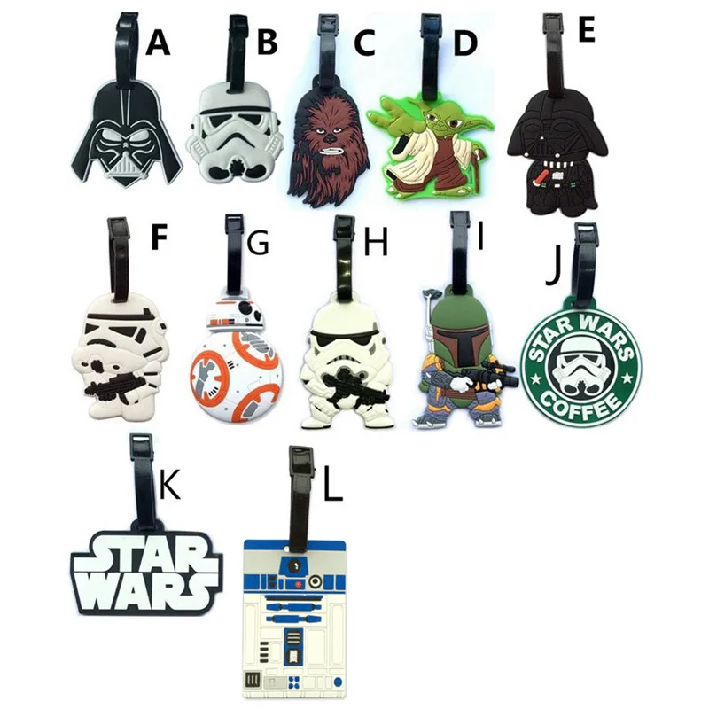 

2017 New Travel Accessories Suitcase Luggage Tags Star Wars ID Address Holder Luggage Label Silicone Identifier Bag Accessories