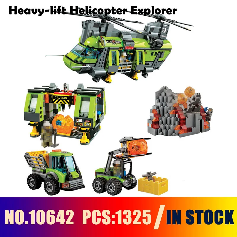 Compatible with 60125 Models building toy 10642 1325PCS City Heavy-lift Helicopter Explorer Building Blocks toys &amp hobbies | Игрушки и