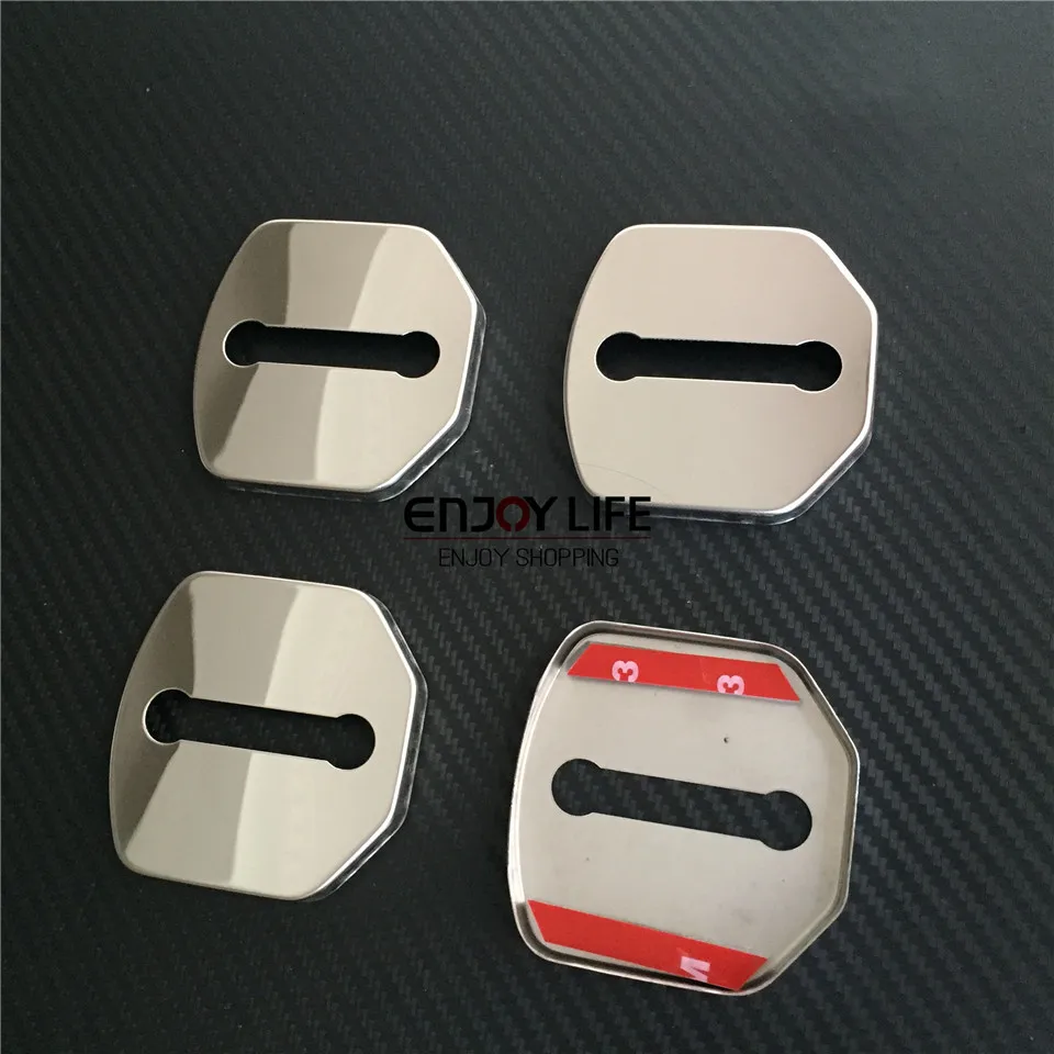 4pcs Car Door Lock Buckle Protective Cover Caps Sticker Lid For Ford Fiesta Focus 3 MK3 Car