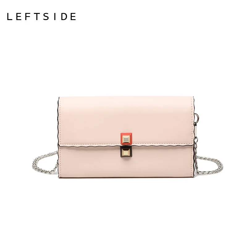 

LEFTSIDE New 2017 Clain Handbags With Lock Mini Crossbody Bag For Women Small Bags Simple Womans PU Leather Handbag Designer