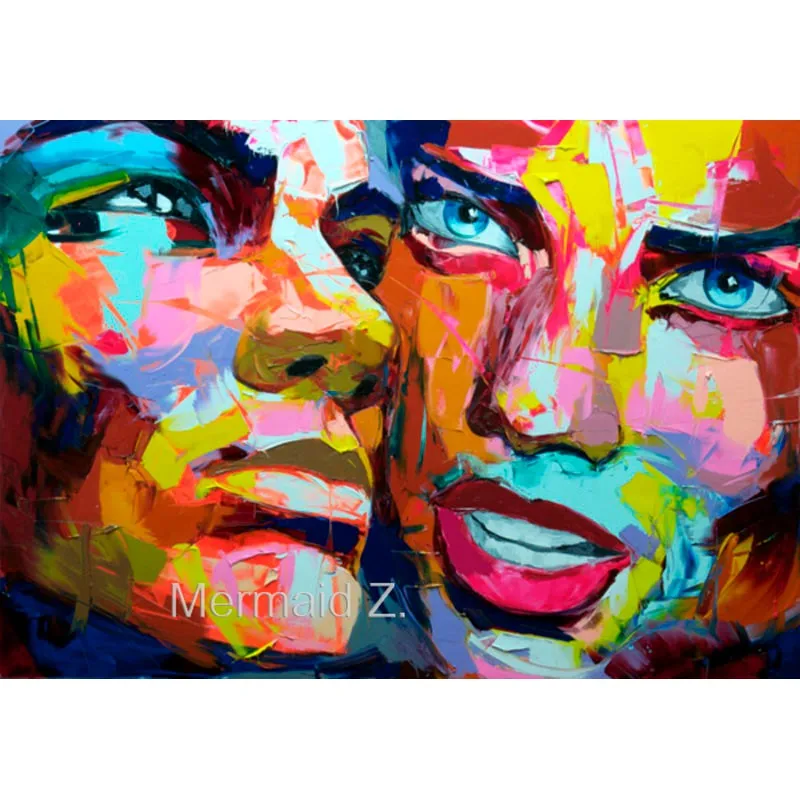 Высокое качество ручной росписью Франсуаза nielly прохладный лица Живописи