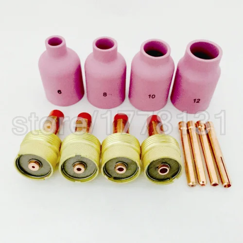 TIG Consumables KIT Large Diameter Alumina Nozzle Gas Lens Collet Bodies Fit TIG Welding Torch PTA DB SR WP 1