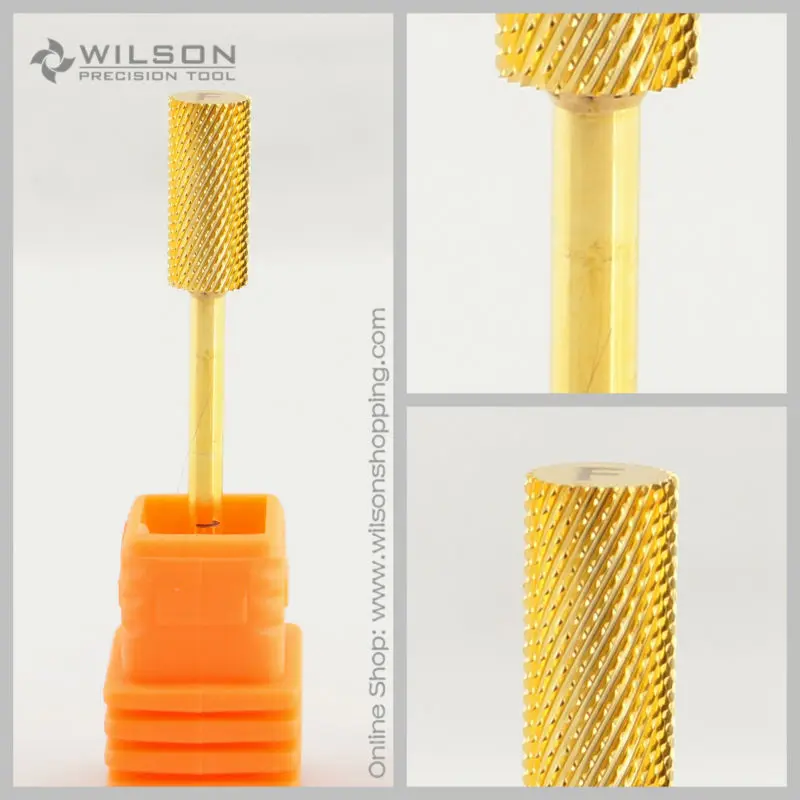 2 шт. небольшое сверло в виде бочонка Fine (F 1140026) Gold WILSON Carbide Nail Drill Bit|wilson nail drill|nail bit