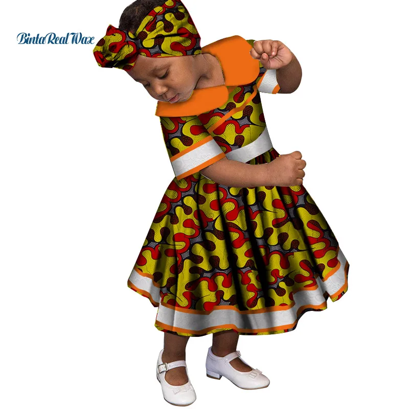 Милый комплект для девочек с воротником в стиле «Питер Пэн»; кружевные платья в африканском стиле фут Африканский принт платья "Анкара" для детей в африканском стиле Костюмы WYT246 - Цвет: 8